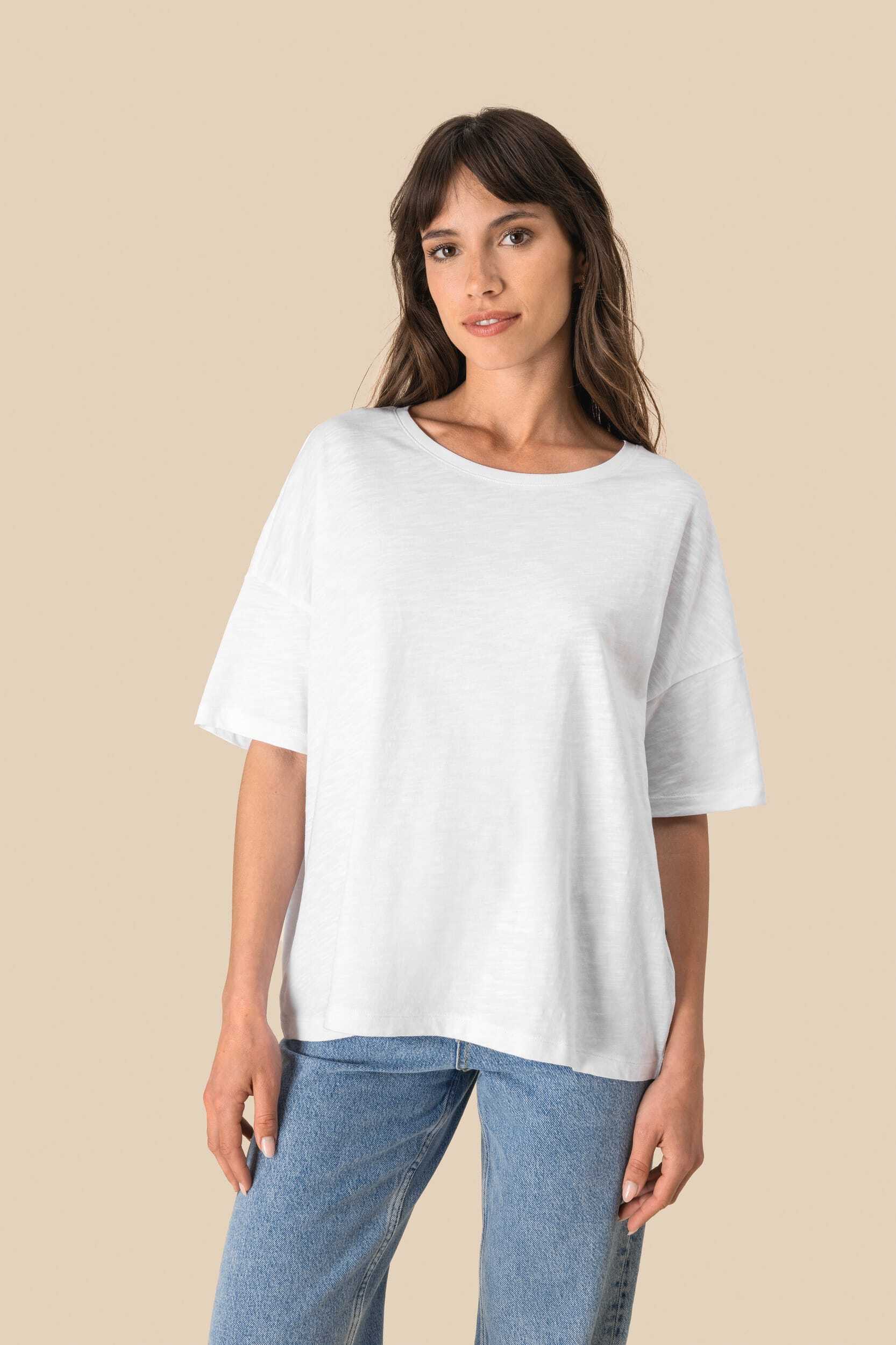 T-Shirts personnalisable SPASSO T-shirt écoresponsable slub oversize femme