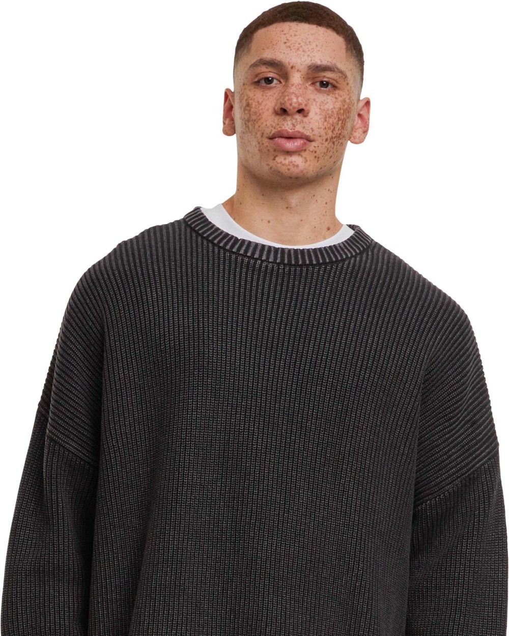 BUILD YOUR BRAND Acid washed knitted oversized sweater Sweatshirts personalisierbar