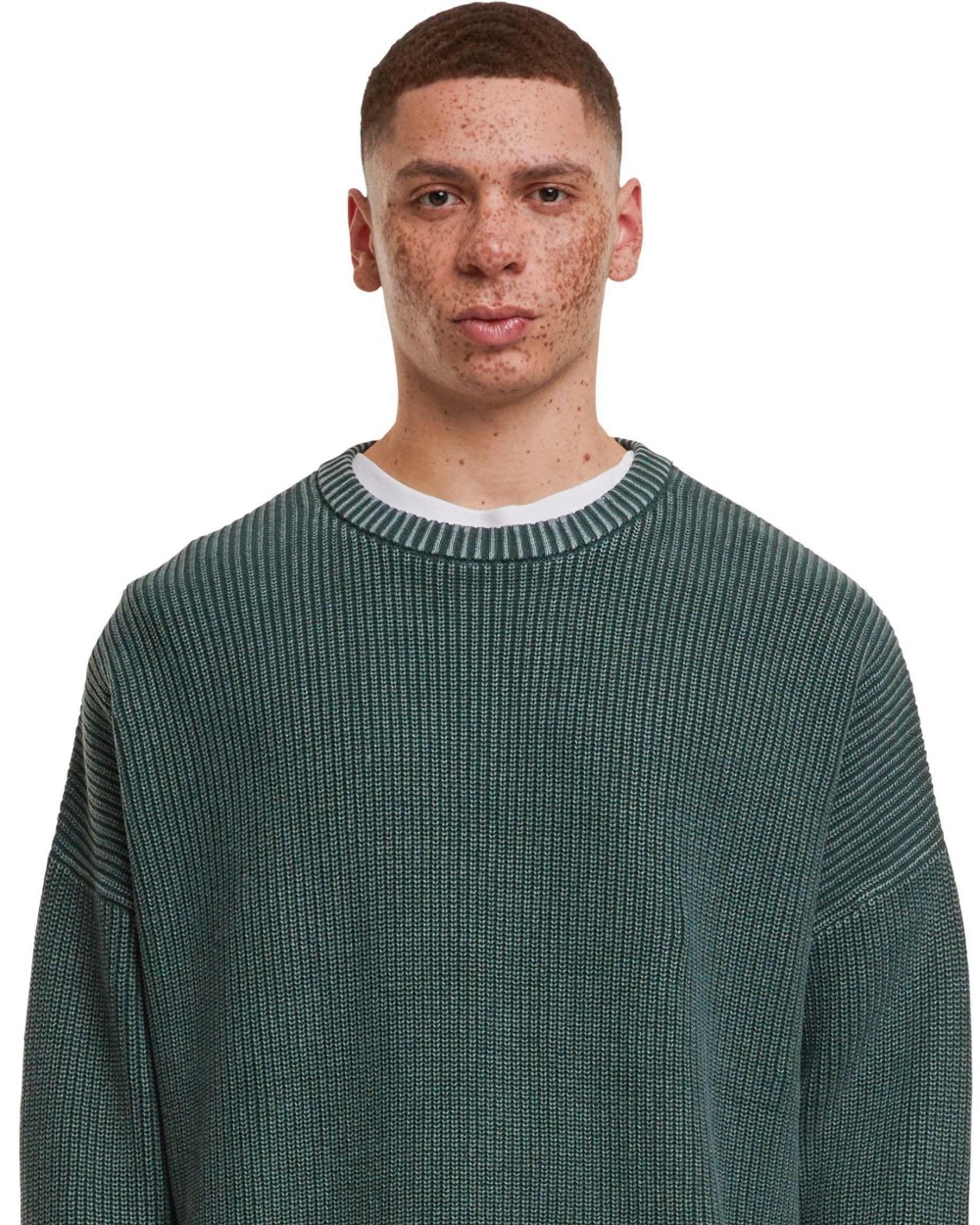 BUILD YOUR BRAND Acid washed knitted oversized sweater Sweatshirts personalisierbar