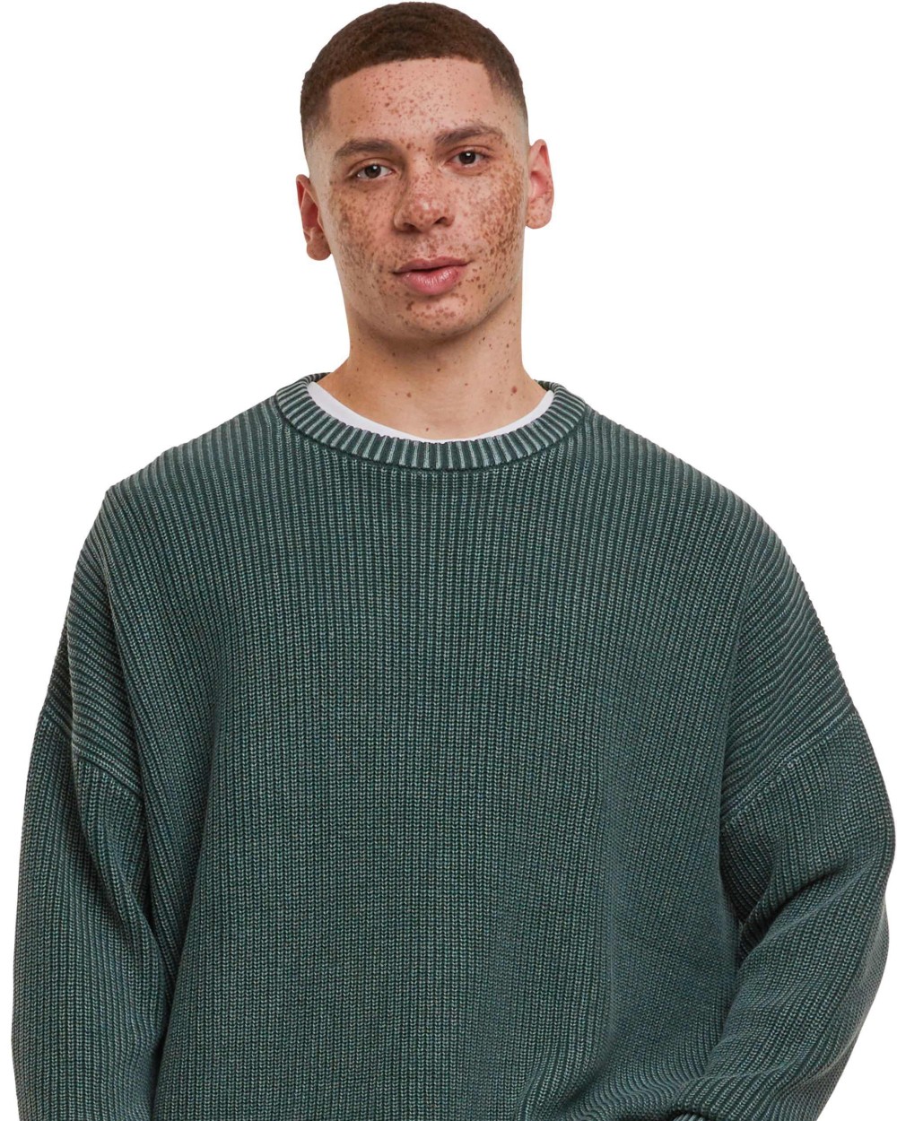 BUILD YOUR BRAND Acid washed knitted oversized sweater Sweatshirts personalisierbar