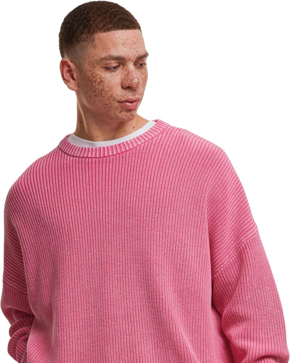 Sweaters & hoodies BUILD YOUR BRAND Acid washed knitted oversized sweater voor bedrukking &amp; borduring