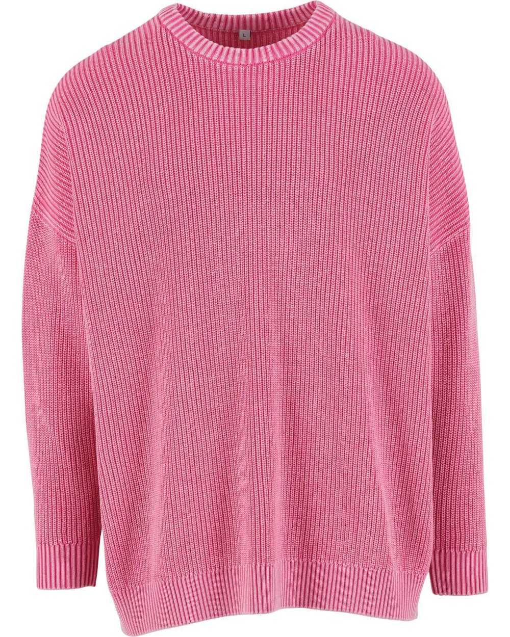 BUILD YOUR BRAND Acid washed knitted oversized sweater Sweatshirts personalisierbar