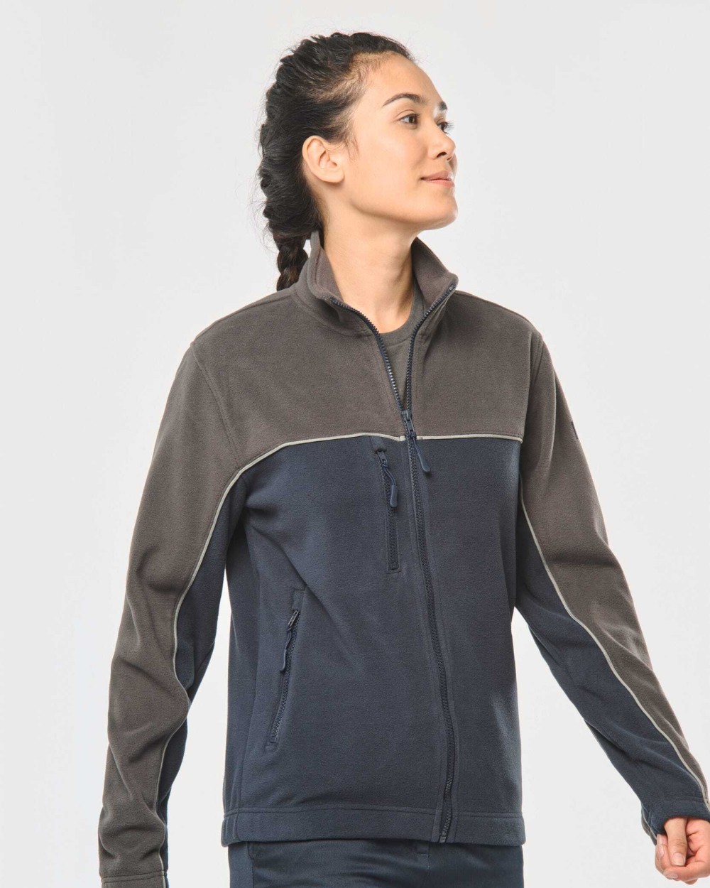 Laines polaires personnalisable WK. DESIGNED TO WORK Veste micropolaire bicolore écoresponsable unisexe