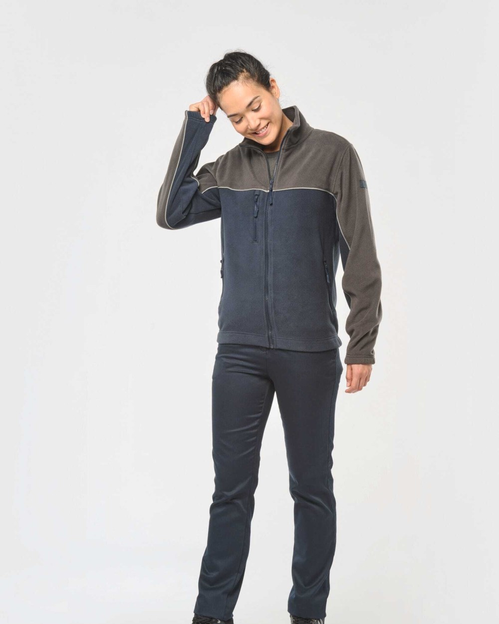 Laines polaires personnalisable WK. DESIGNED TO WORK Veste micropolaire bicolore écoresponsable unisexe