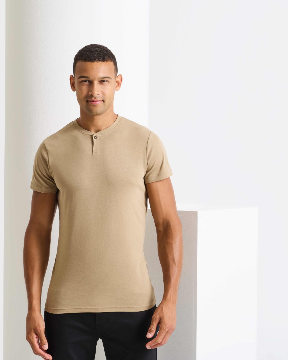 PREMIER Umweltfreundliches Herren-T-Shirt mit Knopfleiste „Comis“ T-Shirts personalisierbar