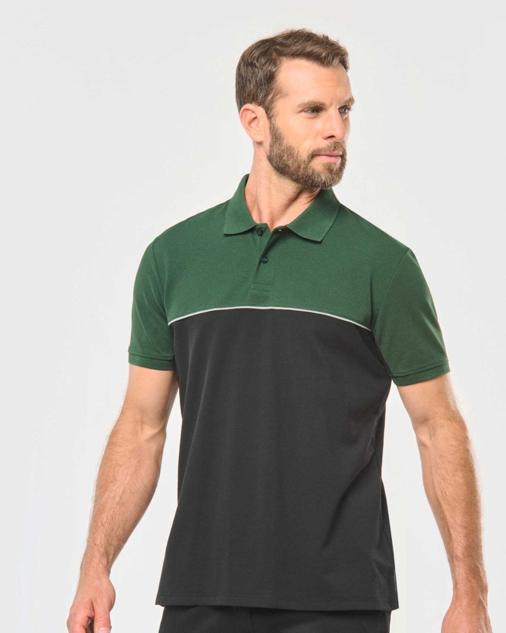 Polo's WK. DESIGNED TO WORK Ecologische uniseks polo met korte mouwen in twee kleuren voor bedrukking &amp; borduring