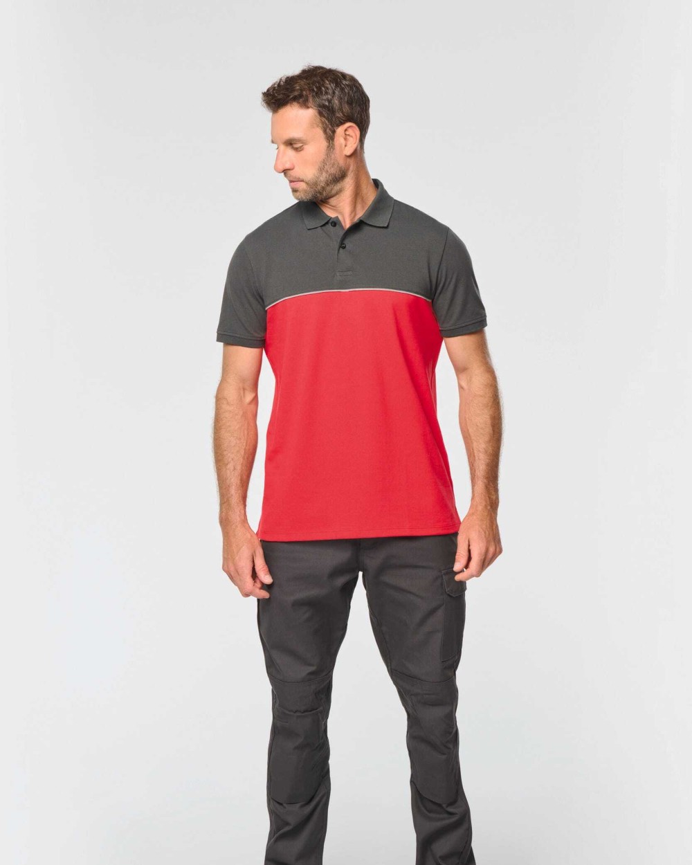 Polo's WK. DESIGNED TO WORK Ecologische uniseks polo met korte mouwen in twee kleuren voor bedrukking &amp; borduring