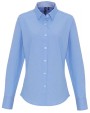 PREMIER Ladies Cotton Rich Oxford Stripes Shirt Hemden personalisierbar