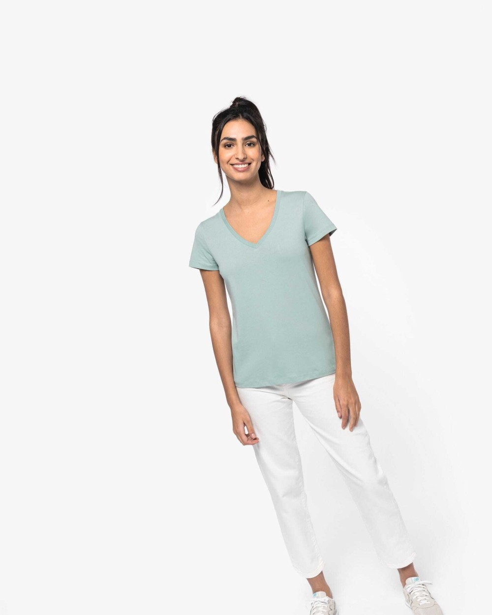 NATIVE SPIRIT Damen Umweltfreundliches T-Shirt mit V-Ausschnitt T-Shirts personalisierbar