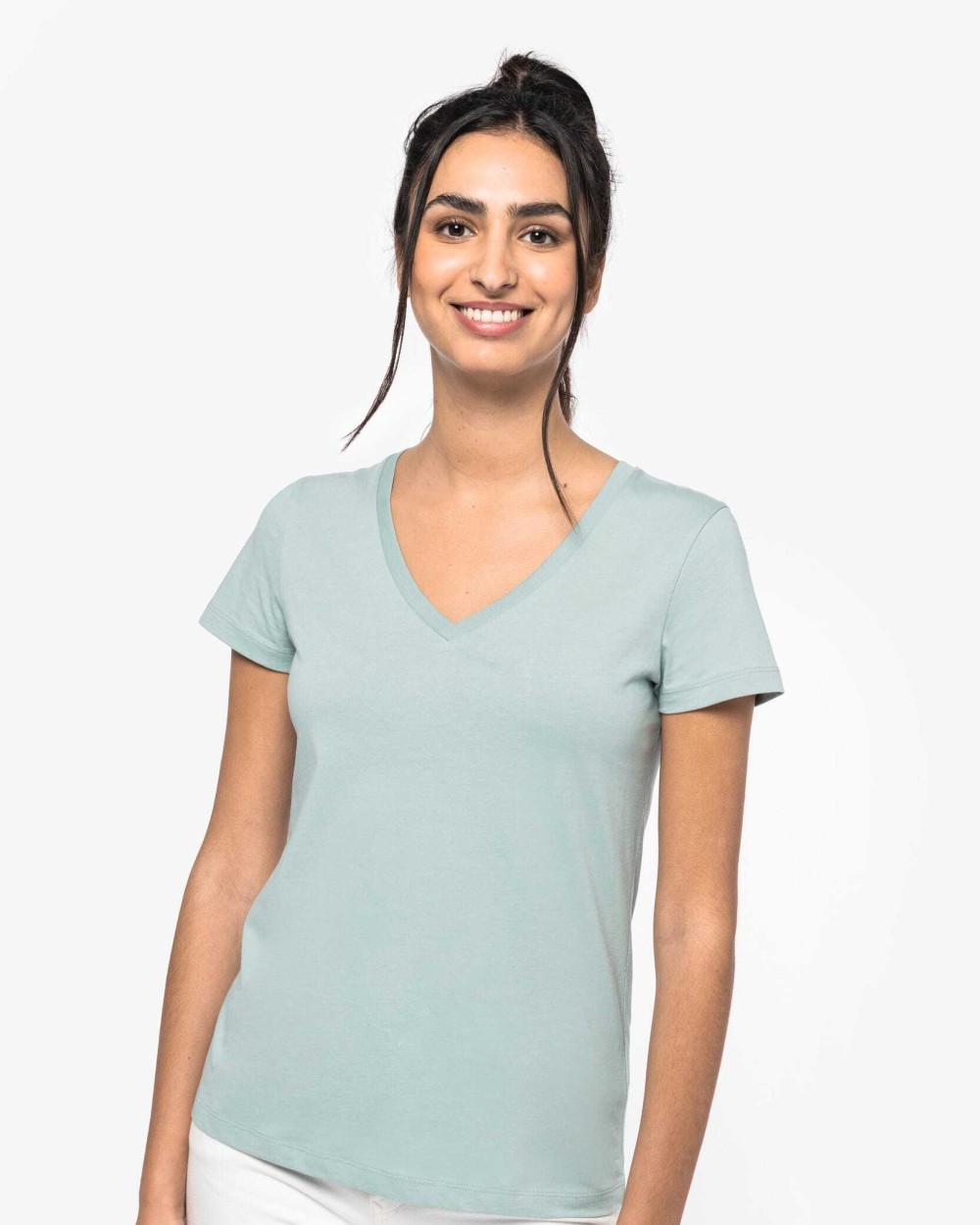 NATIVE SPIRIT Damen Umweltfreundliches T-Shirt mit V-Ausschnitt T-Shirts personalisierbar