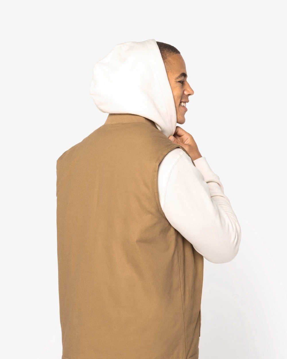 Vestes personnalisable NATIVE SPIRIT Bodywarmer rembourré en sergé écoresponsable à col teddy unisexe