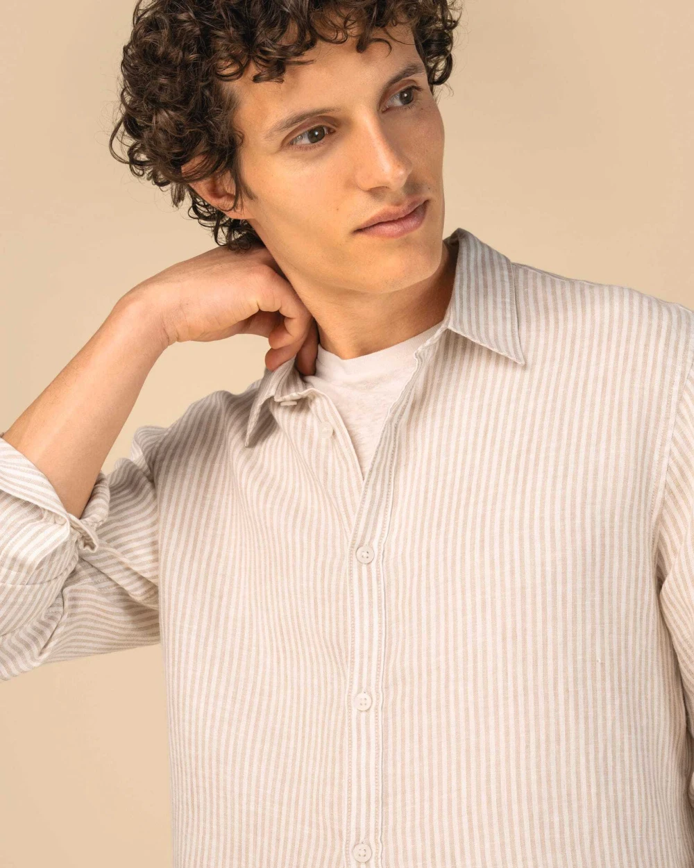 Chemises personnalisable SPASSO Chemise rayée en lin homme