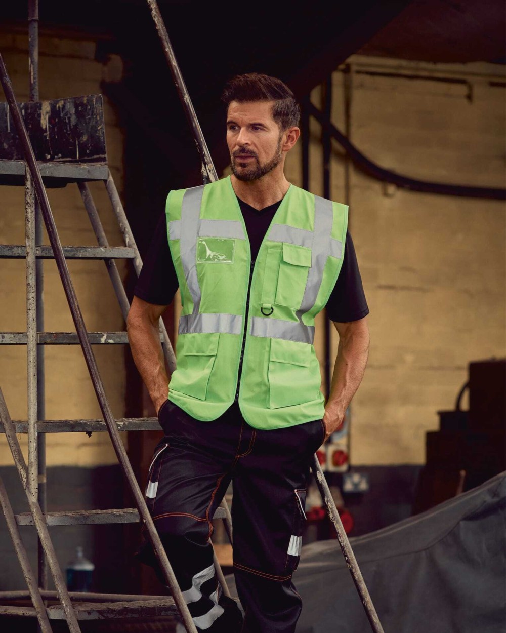 YOKO Hi-Vis Executive Waistcoat Warnwesten personalisierbar