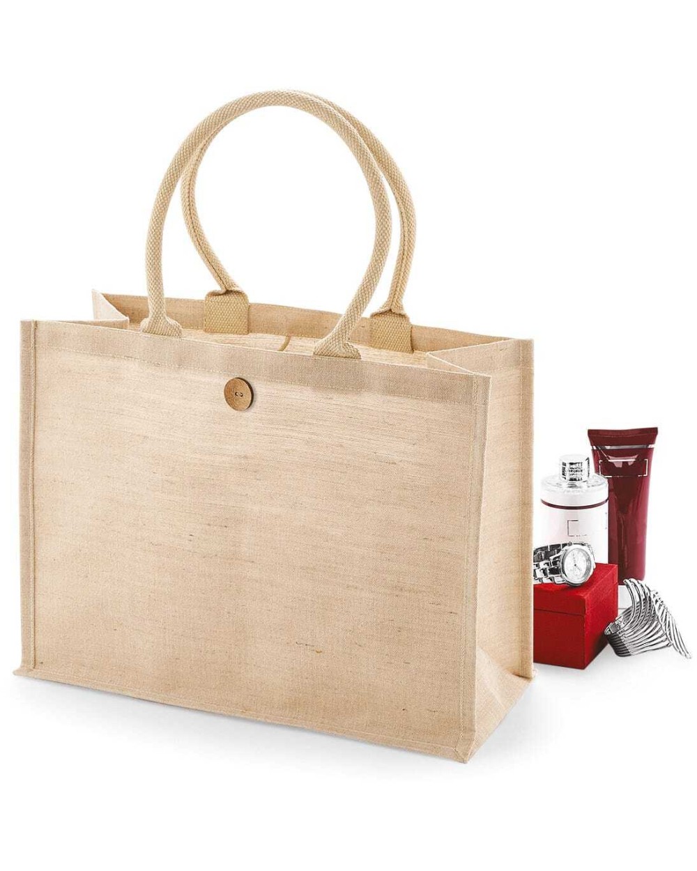 WESTFORDMILL Baumwoll-Jute Shopper Tote Bags personalisierbar