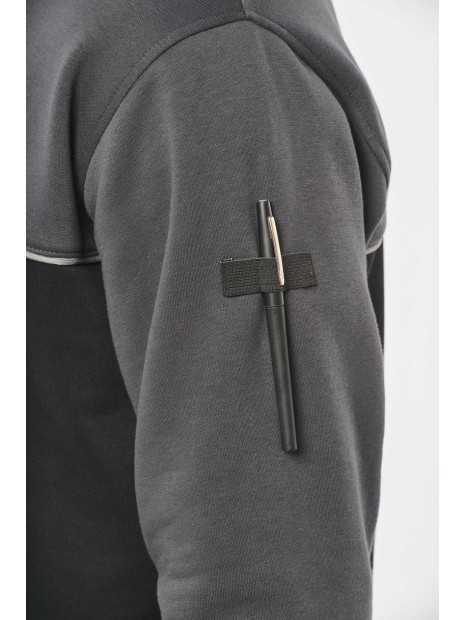 WK. DESIGNED TO WORK Sweat-shirt écoresponsable col zippé unisexe  personnalisable