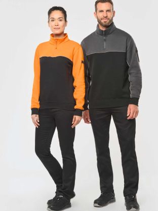 Sweat-shirt écoresponsable col zippé unisexe