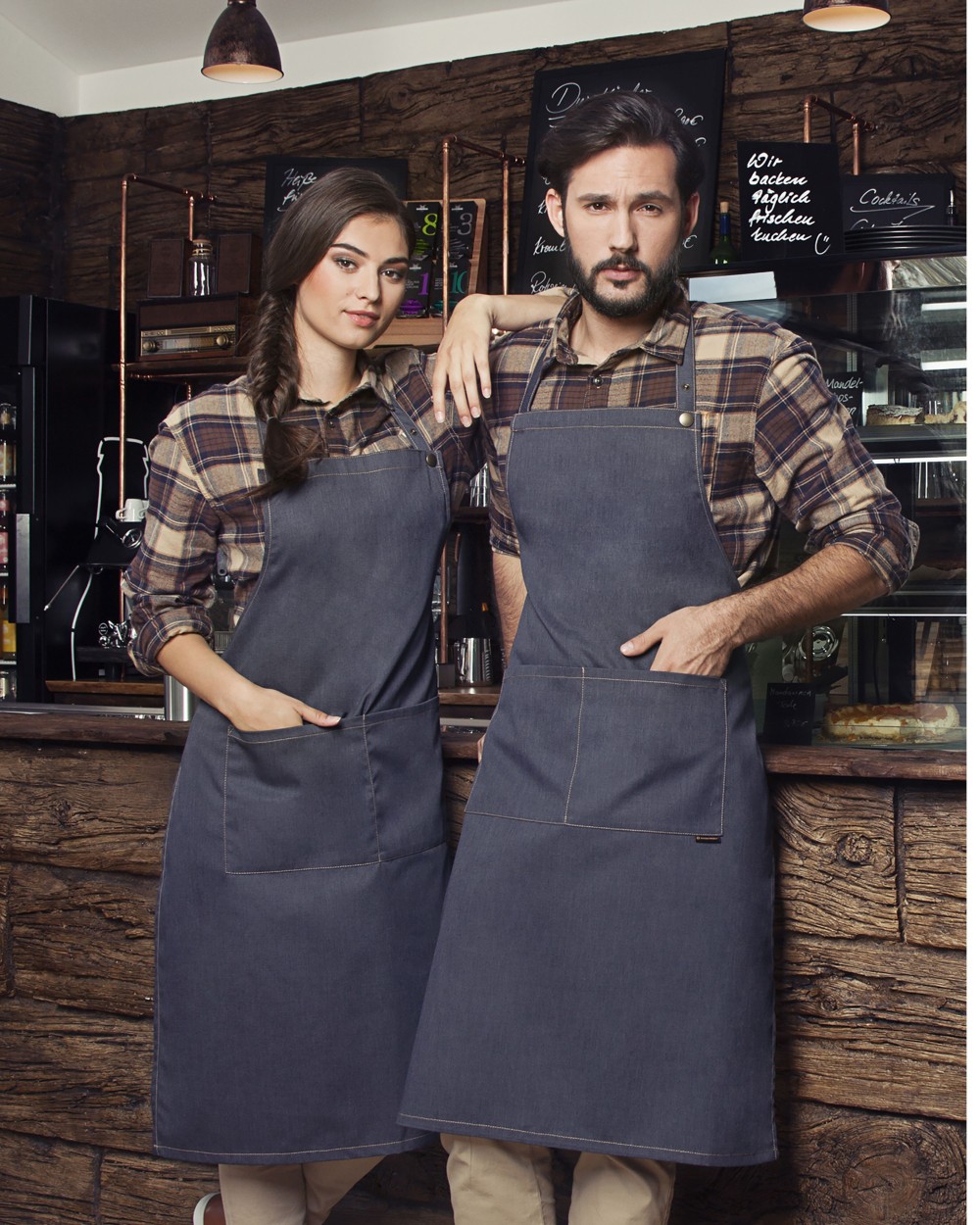 KARLOWSKY Bib Apron Jeans-Style Schürzen personalisierbar