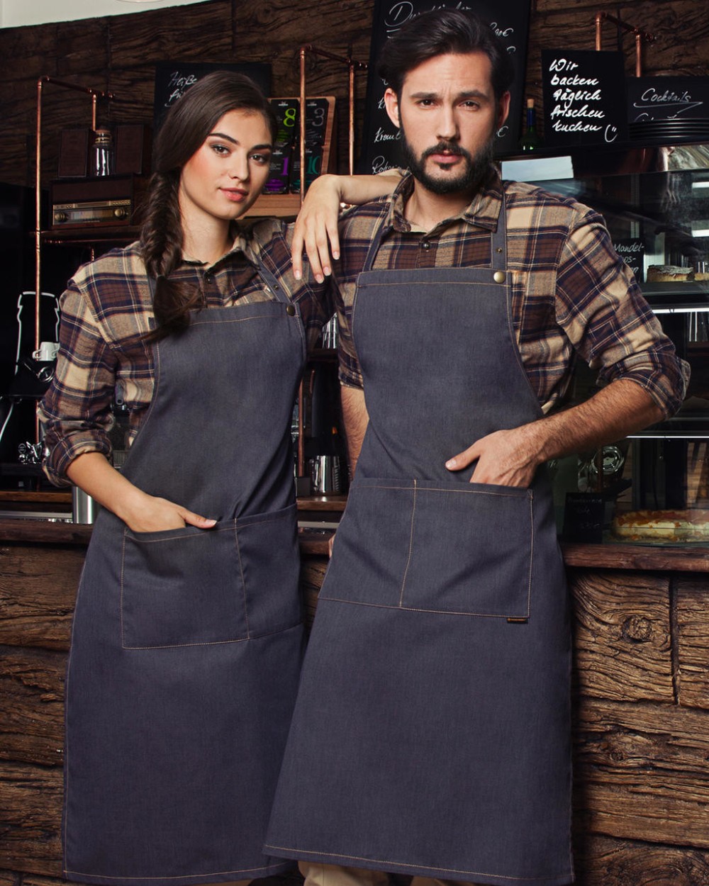 Schorten KARLOWSKY BIB APRON JEANS-STYLE voor bedrukking &amp; borduring