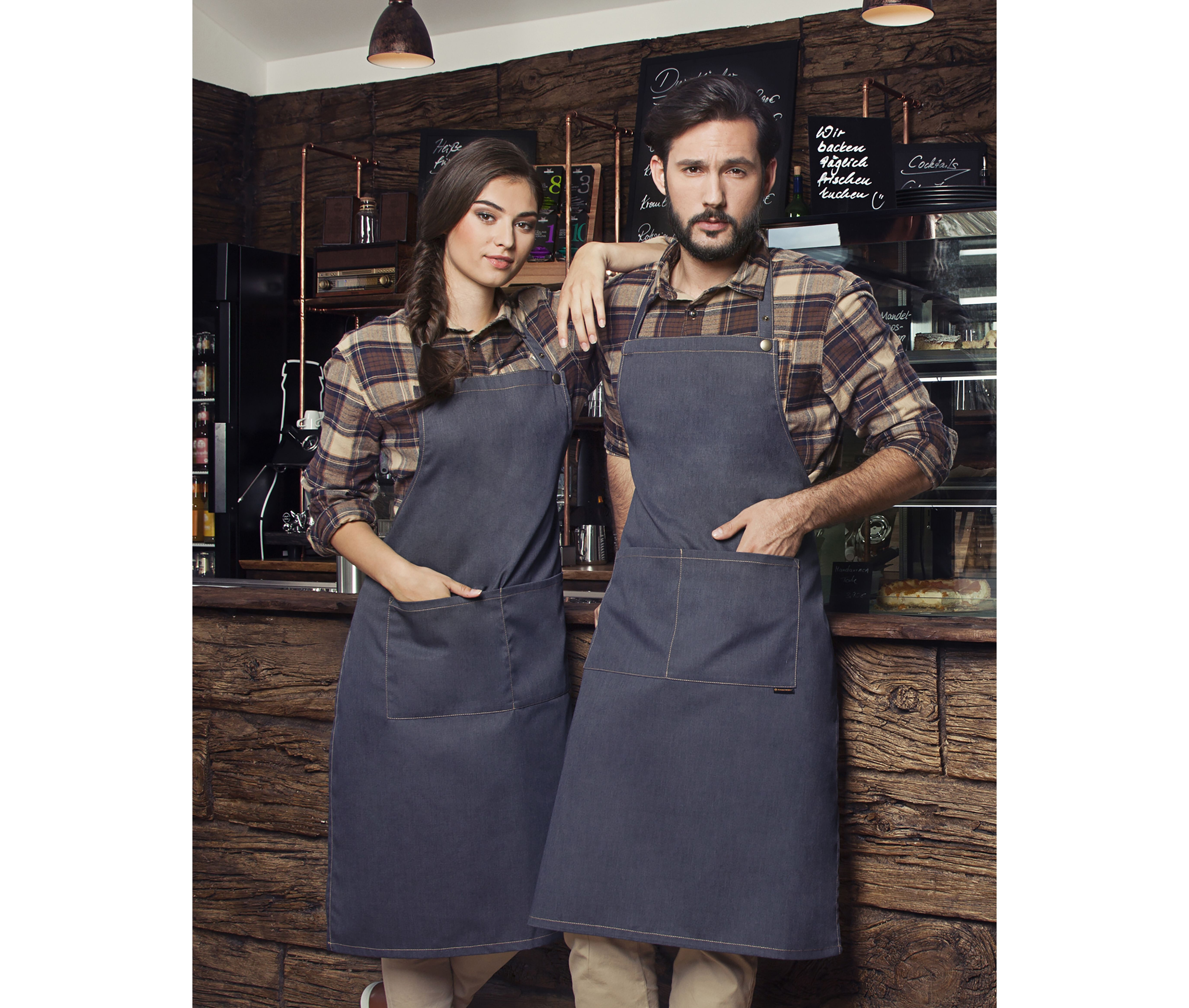 KARLOWSKY Bib Apron Jeans-Style Schürzen personalisierbar