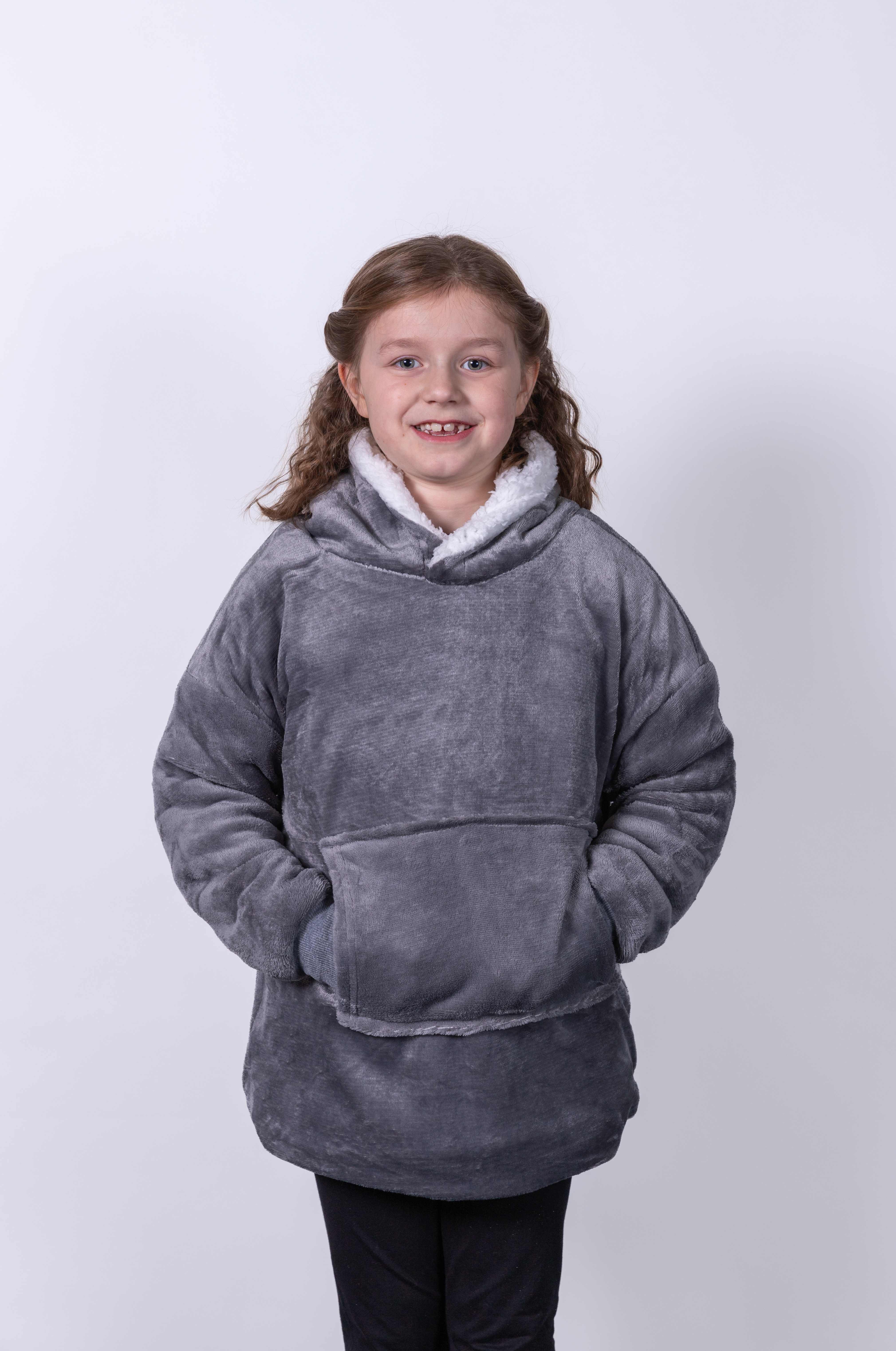 Sweat-shirts personnalisable RIBBON Le sweat à capuche Ribbon pour enfants de style sherpa, confortable, réversible et oversize