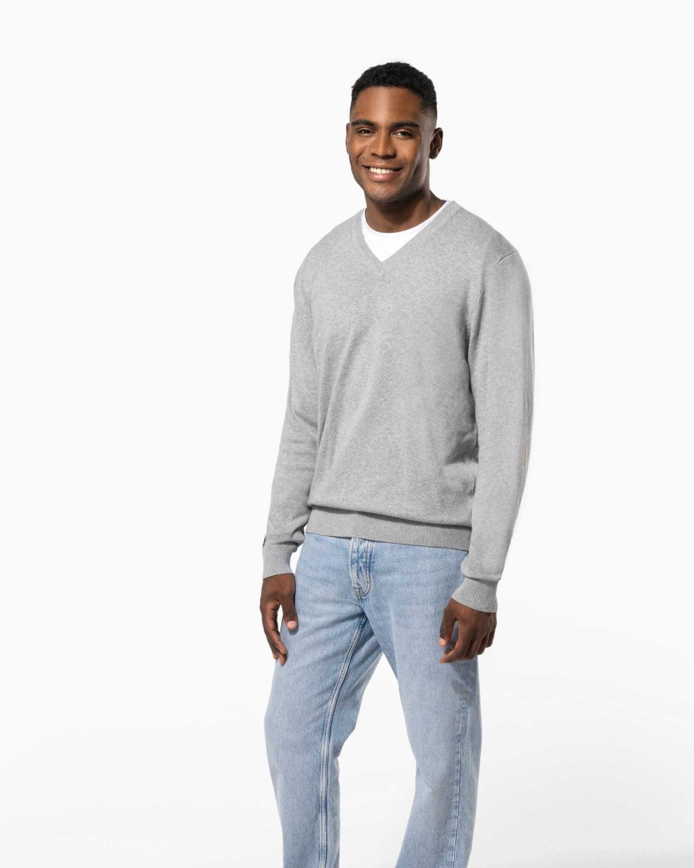 Truien KARIBAN Premium pullover V-hals voor bedrukking &amp; borduring