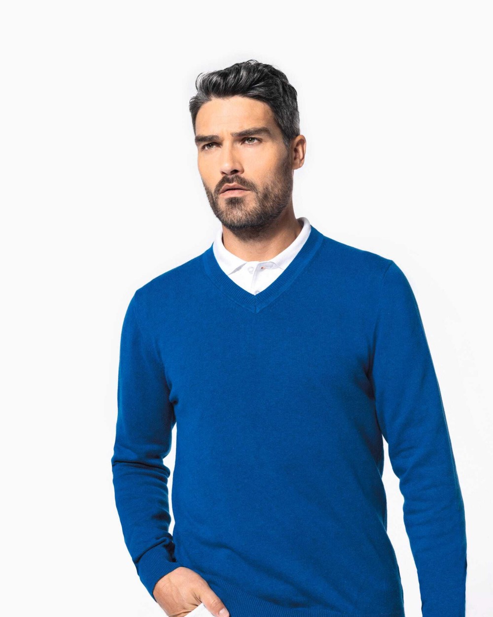 Truien KARIBAN Premium pullover V-hals voor bedrukking &amp; borduring