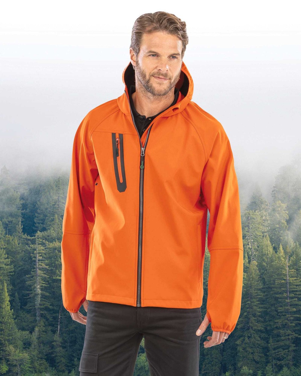 RESULT Recycelte 3-Lagen-Softshell-Jacke mit Kapuze, Unisex Softshells personalisierbar
