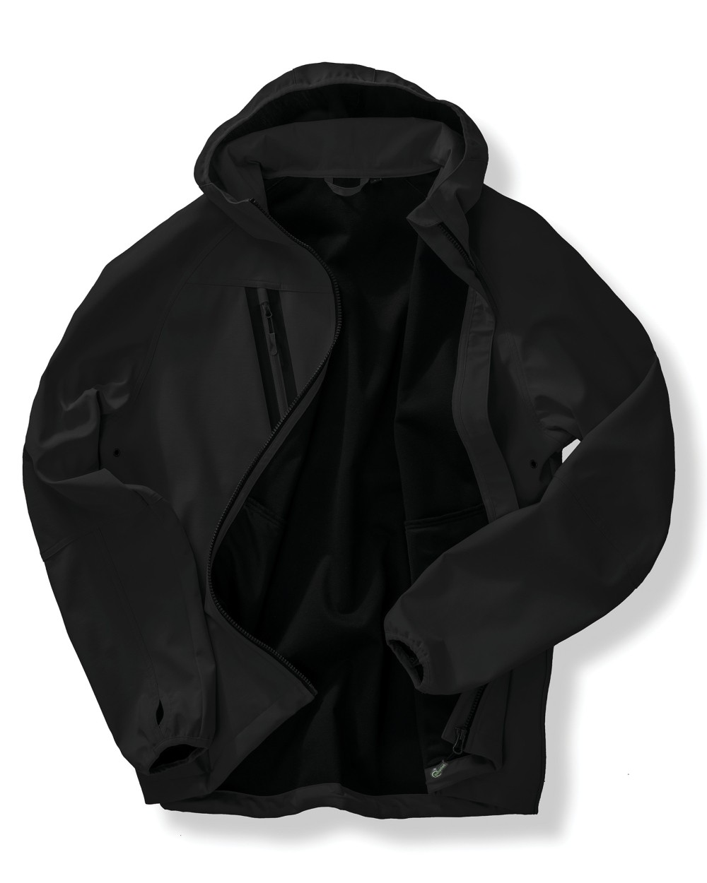 Softshells RESULT Gerecyclede 3-laags uniseks softshelljack met capuchon. voor bedrukking &amp; borduring