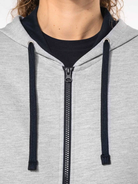 Sweat-shirts à personnaliser KARIBAN Sweat-shirt zippé capuche contrastée femme 
