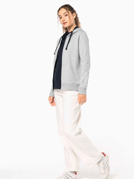 Sweat-shirts à personnaliser KARIBAN Sweat-shirt zippé capuche contrastée femme 