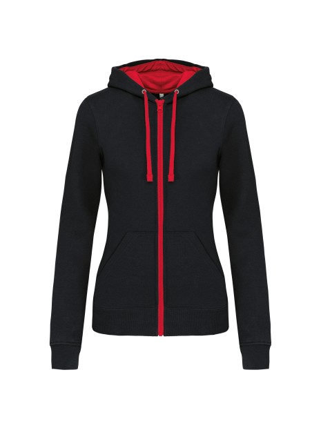 KARIBAN Sweat-shirt zippé capuche contrastée femme /api/colors/b084ccc6-964d-4c40-a33e-0f276869188a personnalisable