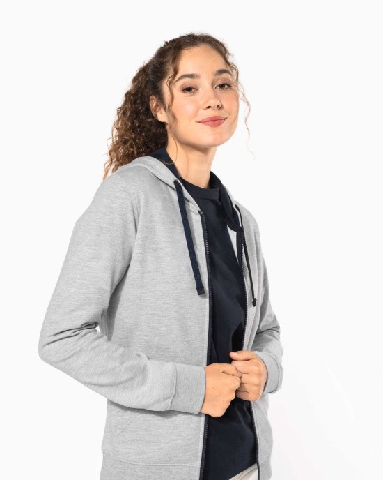 Sweat-shirts personnalisable Kariban Sweat-shirt zippé capuche contrastée femme