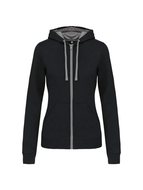 KARIBAN Sweat-shirt zippé capuche contrastée femme /api/colors/09f91aac-0792-4d96-adcd-10a6ab672e30 personnalisable