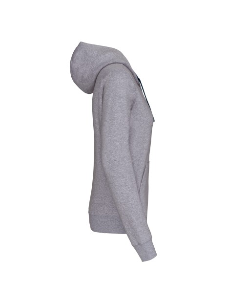 KARIBAN Sweat-shirt zippé capuche contrastée femme /api/colors/1976eb1a-f99c-4dca-a395-73968b964f05 personnalisable