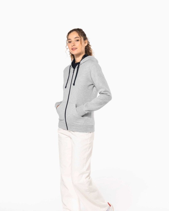 Sweat-shirts personnalisable Kariban Sweat-shirt zippé capuche contrastée femme