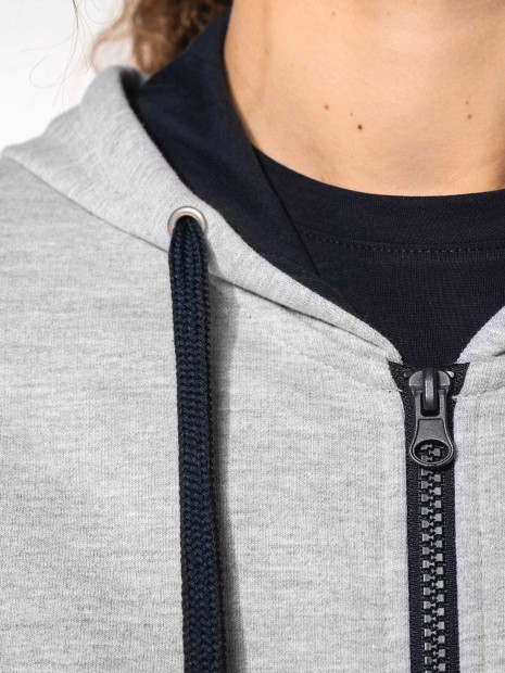 Sweat-shirts à personnaliser KARIBAN Sweat-shirt zippé capuche contrastée femme 