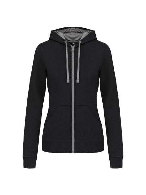 KARIBAN Sweat-shirt zippé capuche contrastée femme /api/colors/09f91aac-0792-4d96-adcd-10a6ab672e30 personnalisable