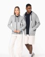 KARIBAN DAMEN-KAPUZENSWEATSHIRT BICOLOR mit Reißverschluss Sweatshirts personalisierbar