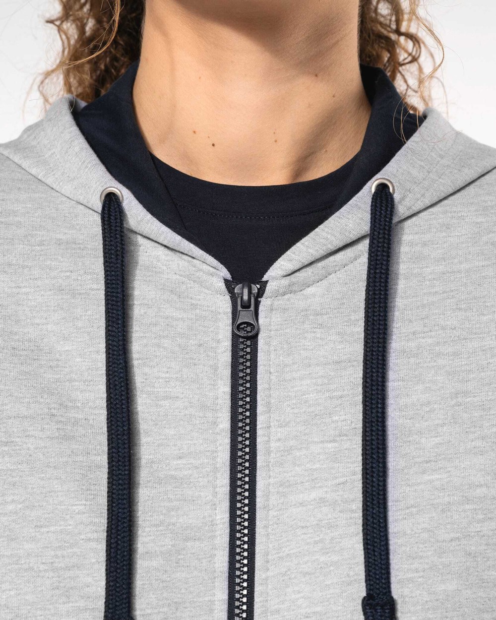 Sweat-shirts personnalisable KARIBAN Sweat-shirt zippé capuche contrastée femme