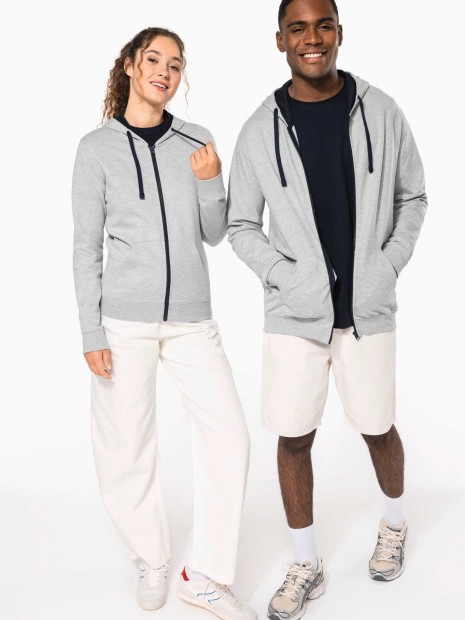 Sweat-shirts à personnaliser KARIBAN Sweat-shirt zippé capuche contrastée femme 