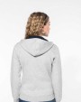 Sweaters & hoodies KARIBAN Damessweater met rits en capuchon in contrasterende kleur voor bedrukking &amp; borduring