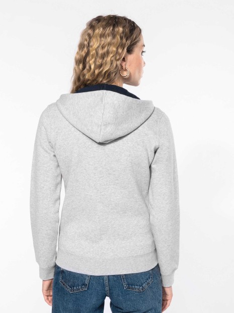 Sweat-shirts à personnaliser KARIBAN Sweat-shirt zippé capuche contrastée femme 