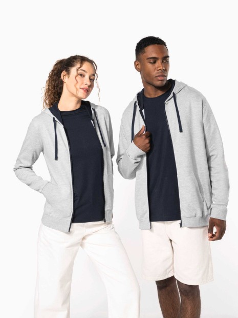 Sweat-shirts à personnaliser KARIBAN Sweat-shirt zippé capuche contrastée femme 