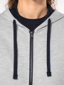 Sweat-shirts à personnaliser KARIBAN Sweat-shirt zippé capuche contrastée femme 