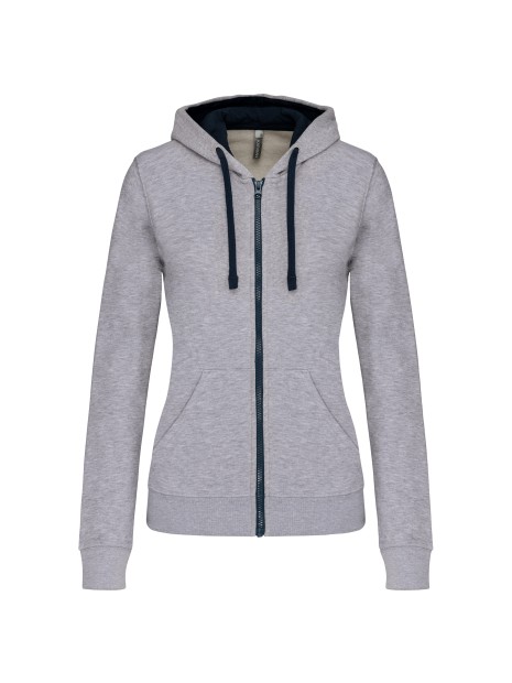 KARIBAN Sweat-shirt zippé capuche contrastée femme /api/colors/1976eb1a-f99c-4dca-a395-73968b964f05 personnalisable