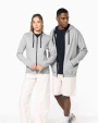 KARIBAN DAMEN-KAPUZENSWEATSHIRT BICOLOR mit Reißverschluss Sweatshirts personalisierbar