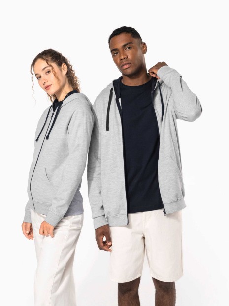 Sweat-shirts à personnaliser KARIBAN Sweat-shirt zippé capuche contrastée femme 