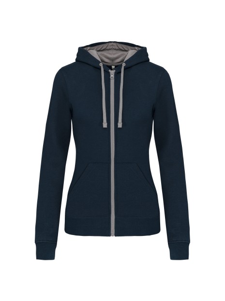 KARIBAN Sweat-shirt zippé capuche contrastée femme /api/colors/2a00f319-11df-4ed0-8339-535e7585d285 personnalisable