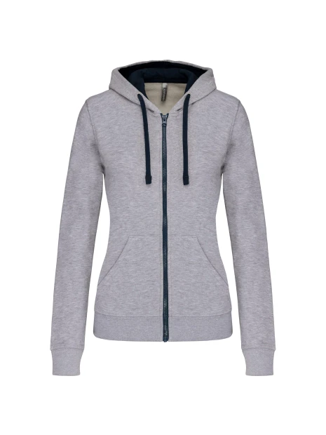 KARIBAN Sweat-shirt zippé capuche contrastée femme /api/colors/1976eb1a-f99c-4dca-a395-73968b964f05 personnalisable