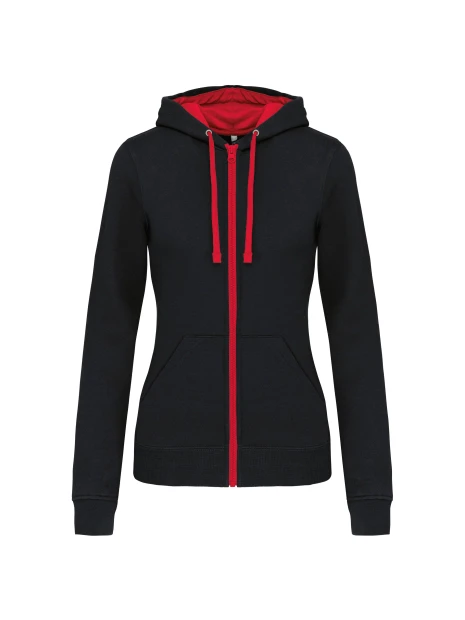 KARIBAN Sweat-shirt zippé capuche contrastée femme /api/colors/b084ccc6-964d-4c40-a33e-0f276869188a personnalisable